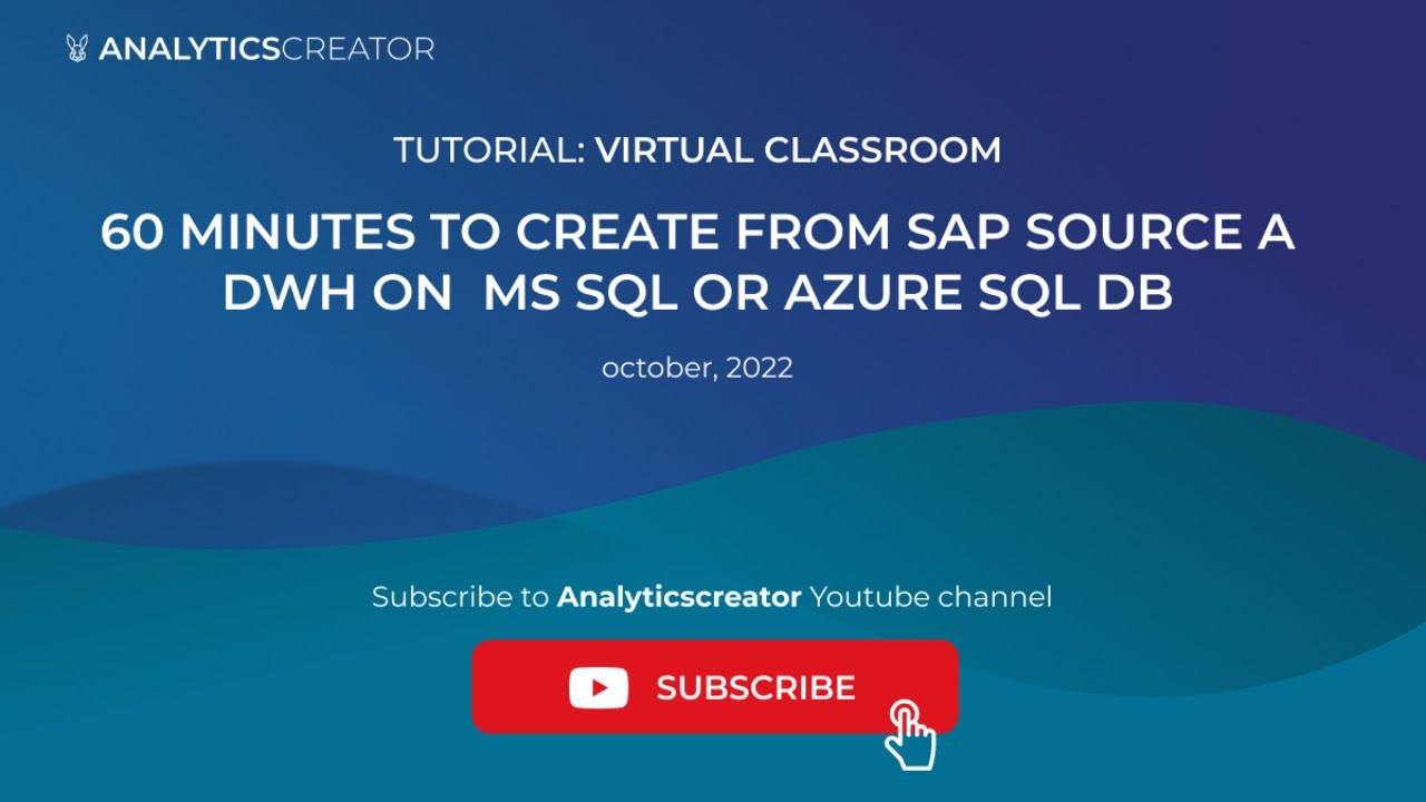 Thumbnail image for 60 Minutes to create from SAP source a DWH on MS SQL or Azure SQL DB explainer video