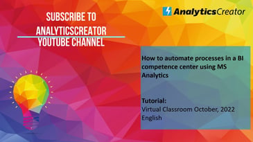 How to automate processes in a BI competence center using MS Analytics