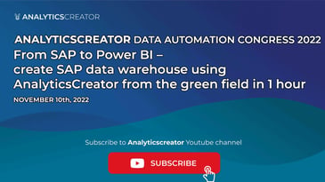 AnalyticsCreator Congress 2022 I Introduction AnalyticsCreator from the green field