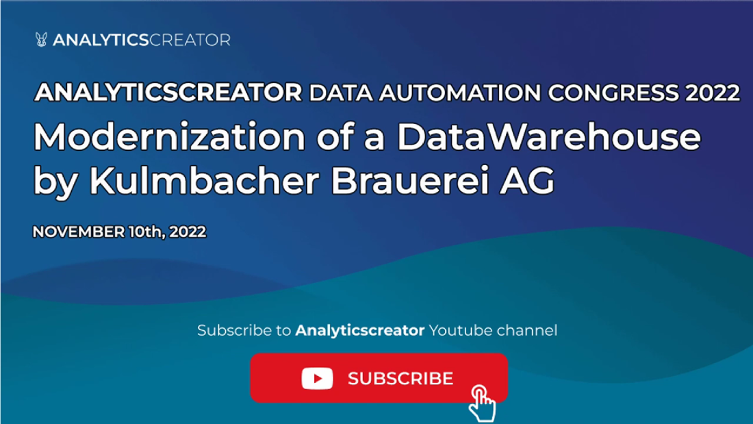Thumbnail image for the video "Modernisierung eines Datenwarehouses auf dem AnalyticsCreator Kongress 2022"