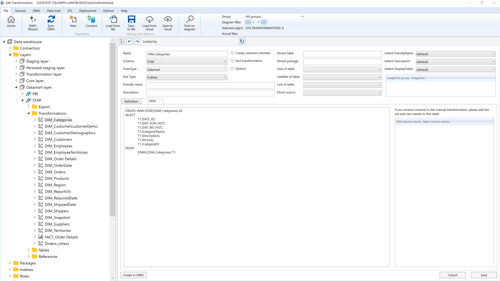 AnalyticsCreator Data Mart Transformation