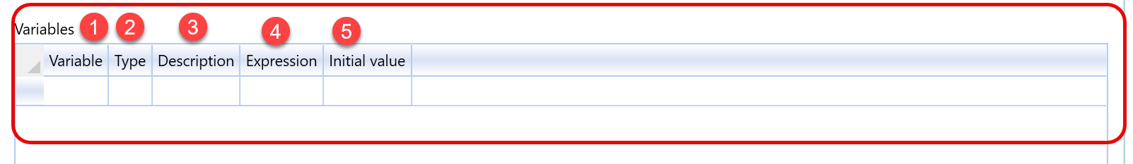 Import variables settings