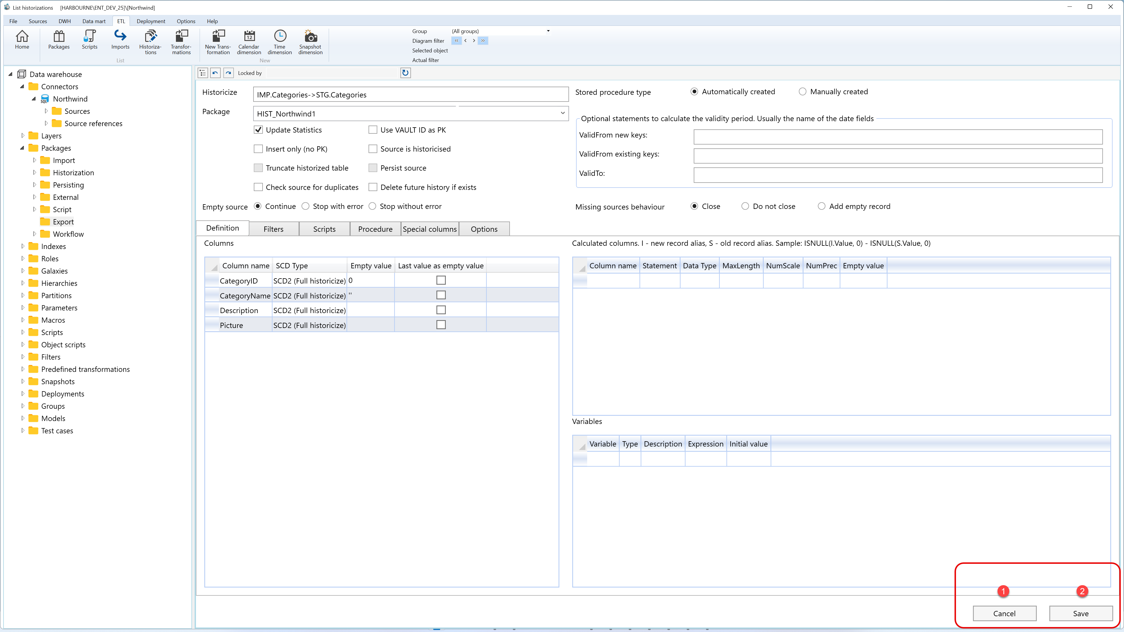 Import page actions
