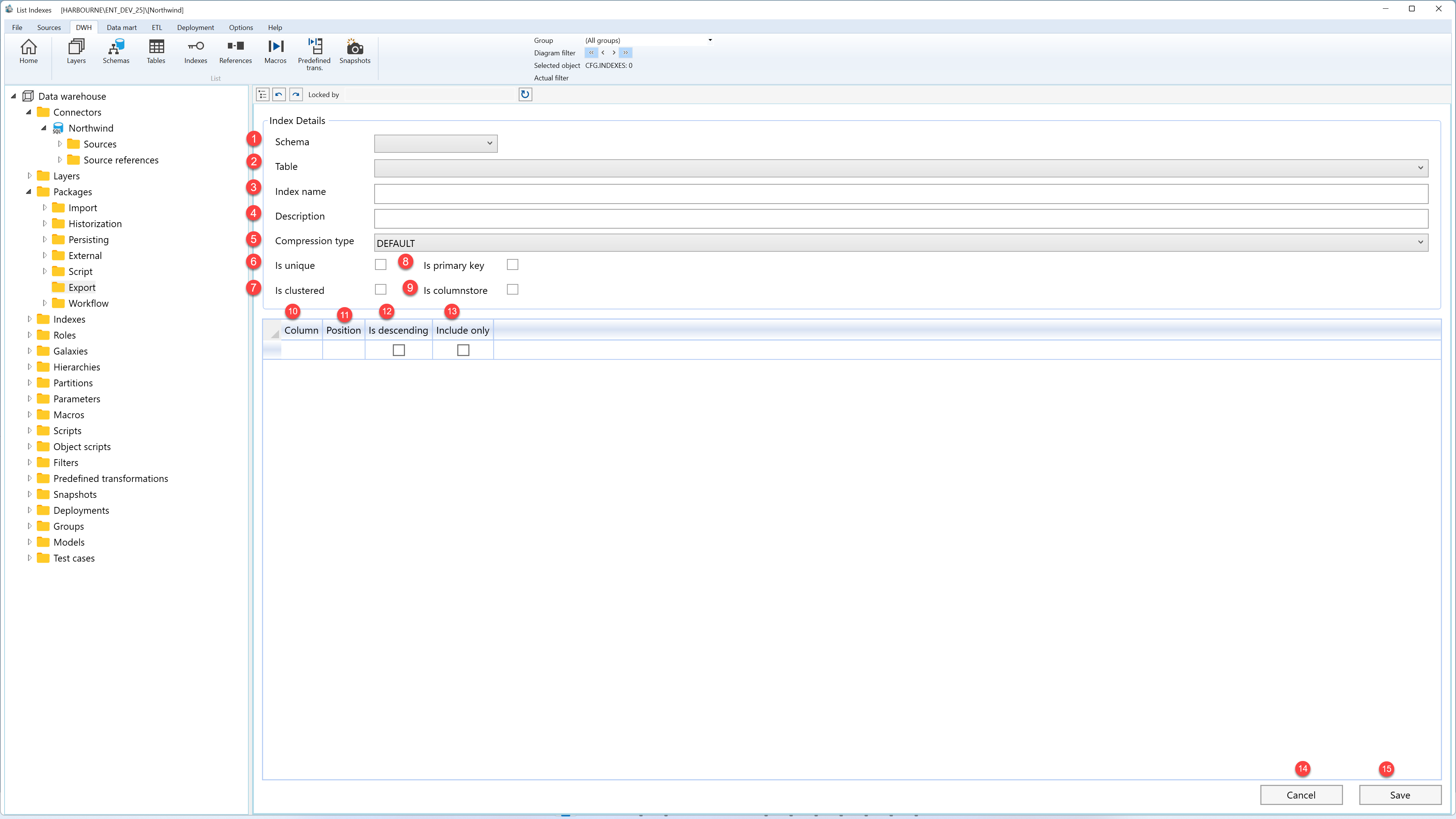 User Interface - Pages - Index screen overview