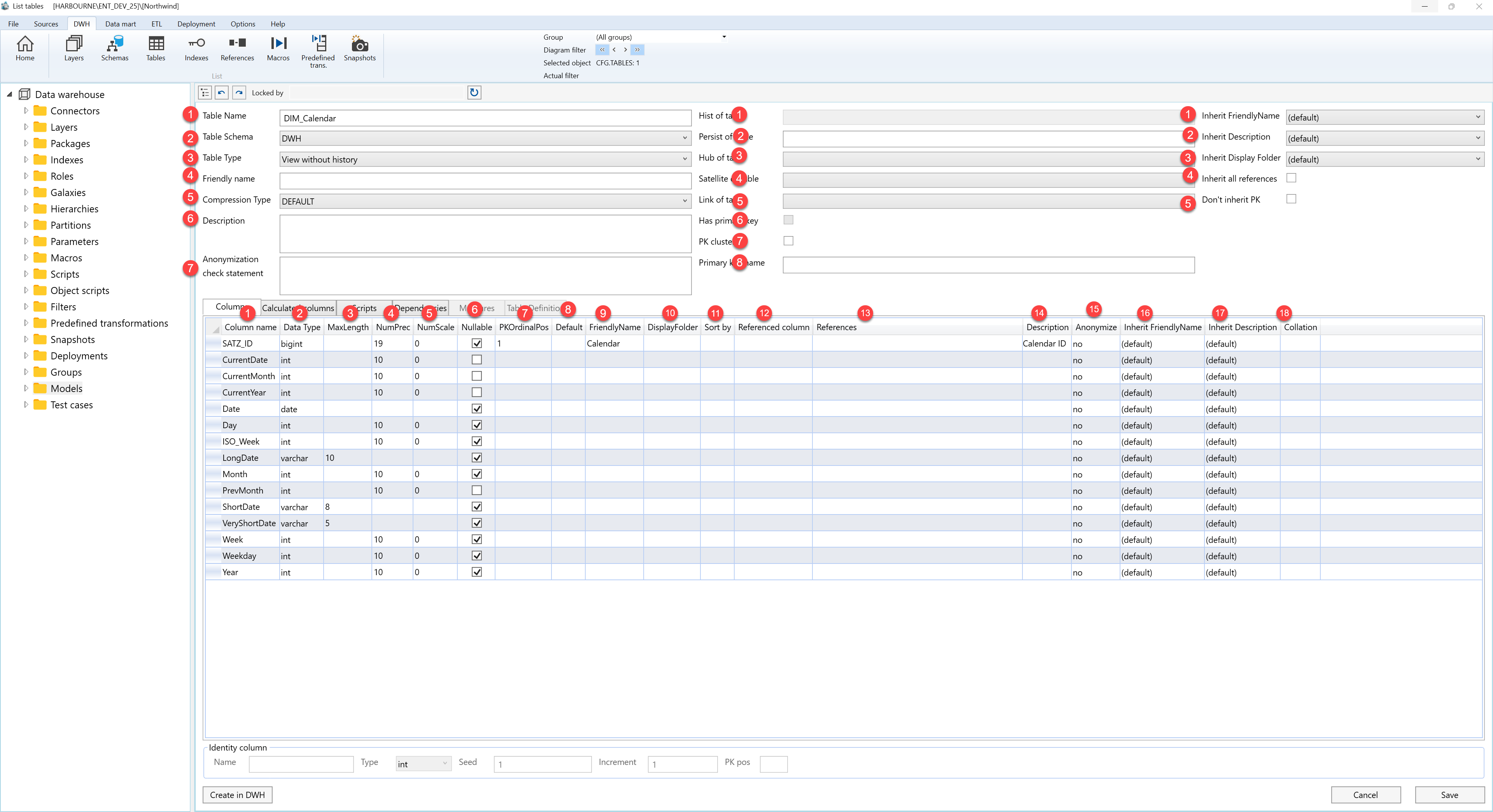 AnalyticsCreator Table page - D.1 Columns