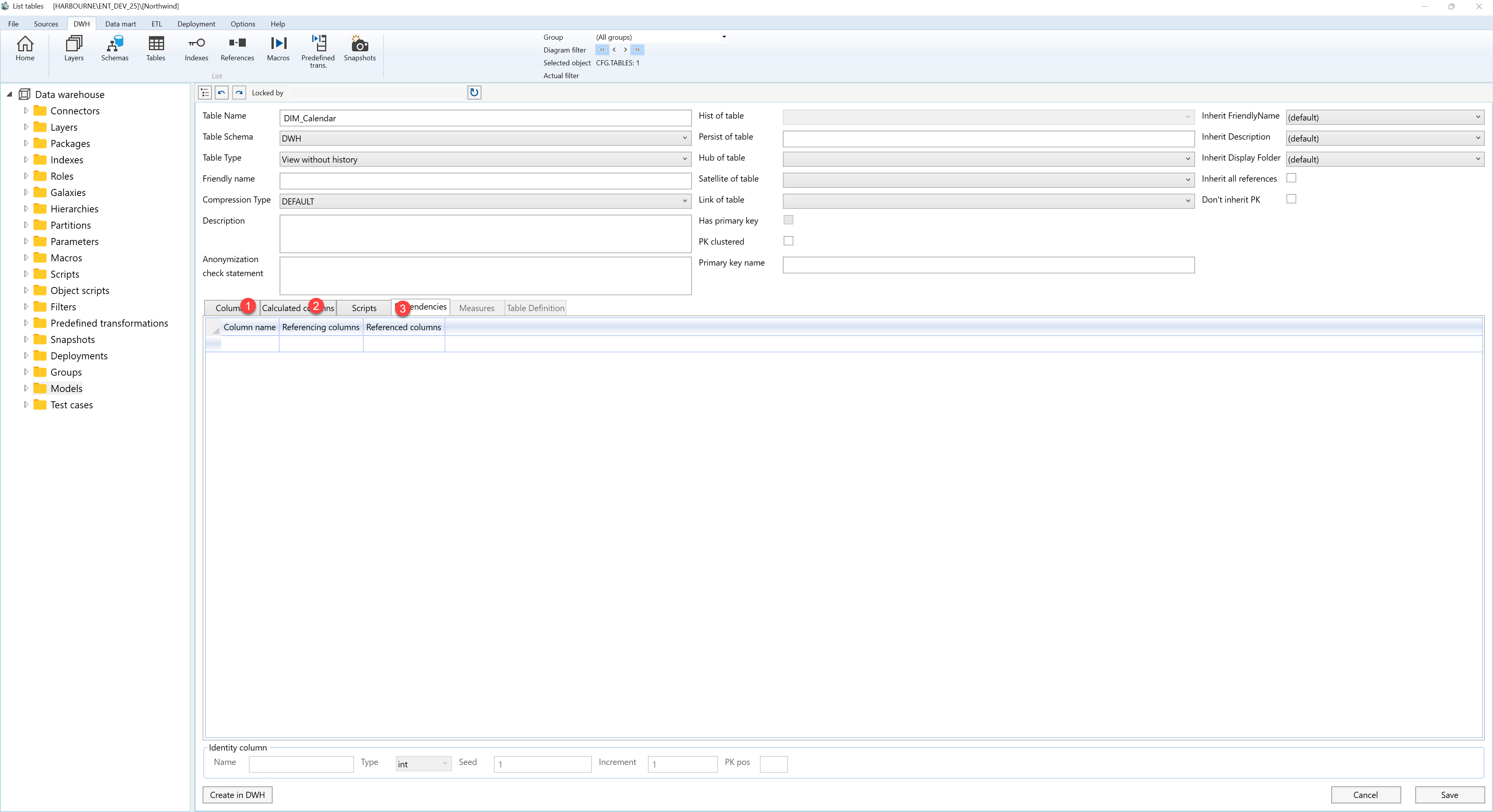AnalyticsCreator Table page - D.4 Dependencies