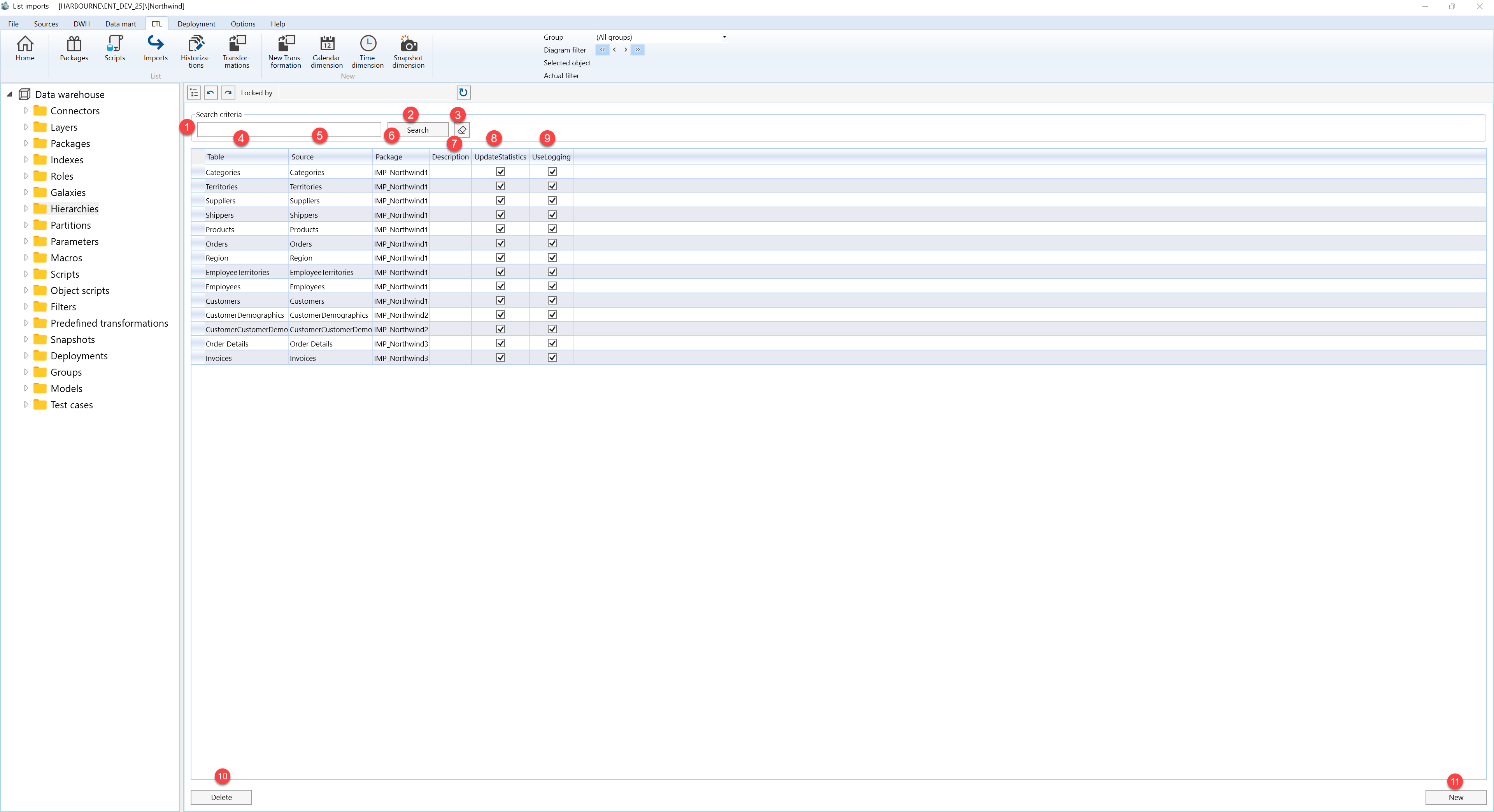 Imports - Screen overview