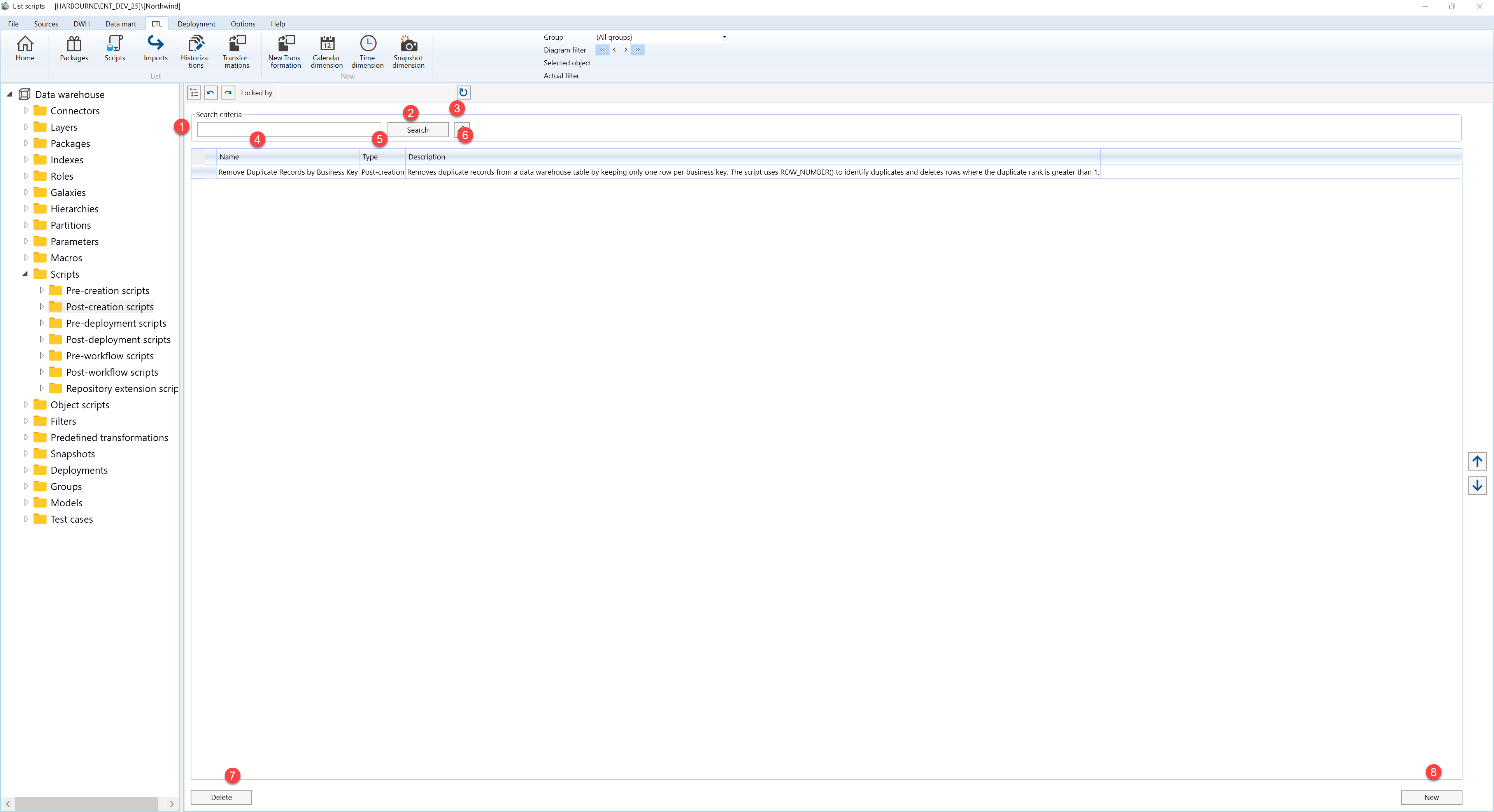 SQL Script - Screen overview