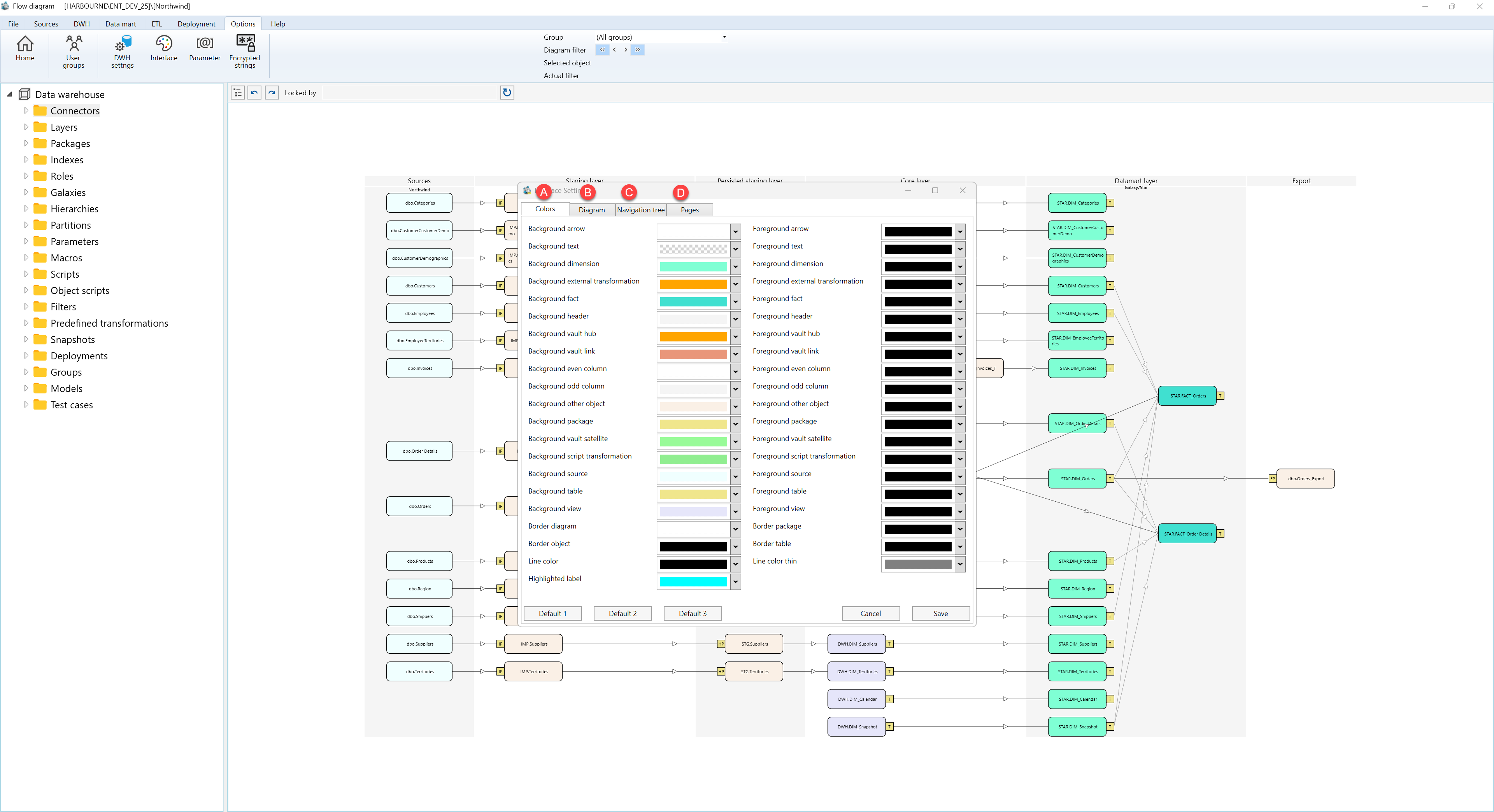 Interface settings - Screen overview