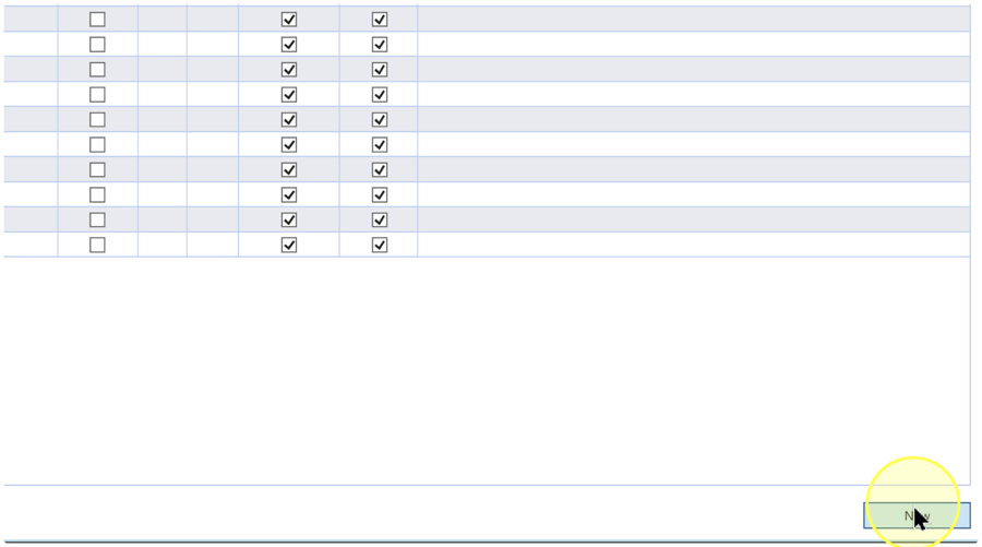 New button highlighted at the bottom right of the historizations list