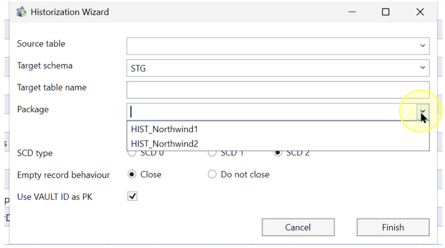 Package list expanded with HIST_Northwind1 and HIST_Northwind2