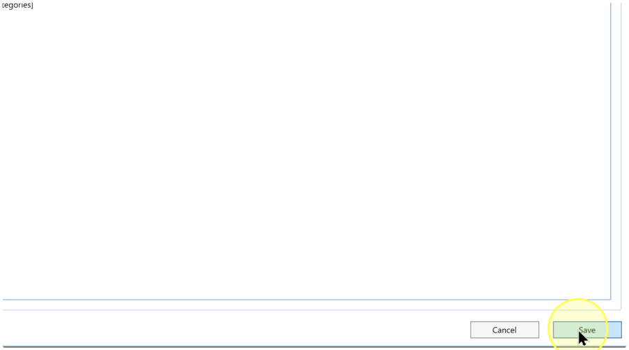 Bottom of the partition editor with the Save button highlighted beside Cancel.