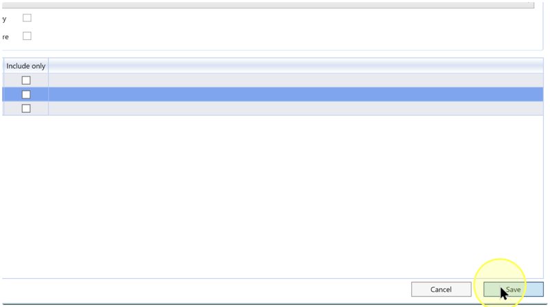 Save button highlighted at the lower right of the index editor.