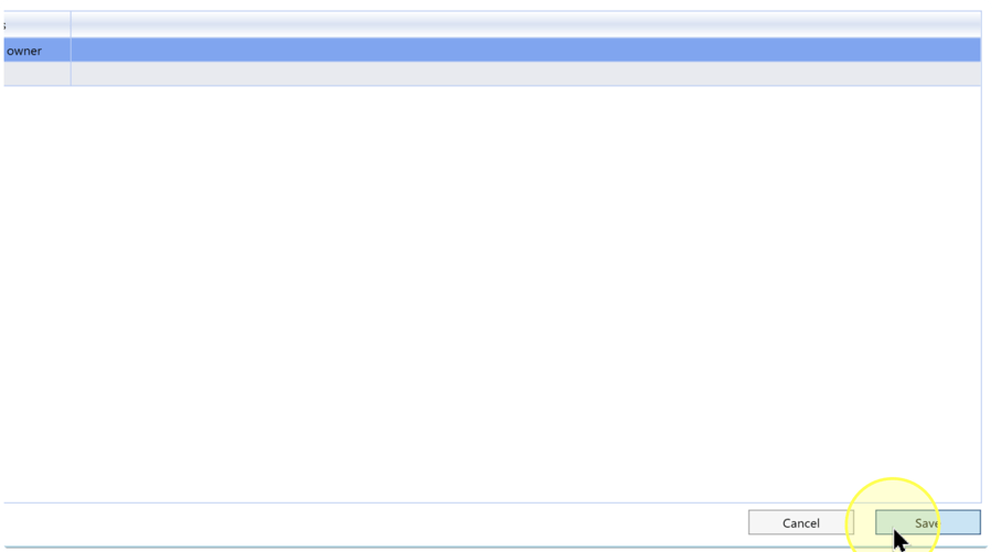 Bottom of the group editing page with Cancel and the highlighted Save button.