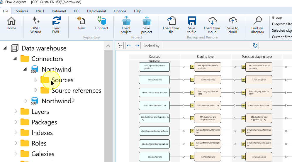 Open the Sources context menu