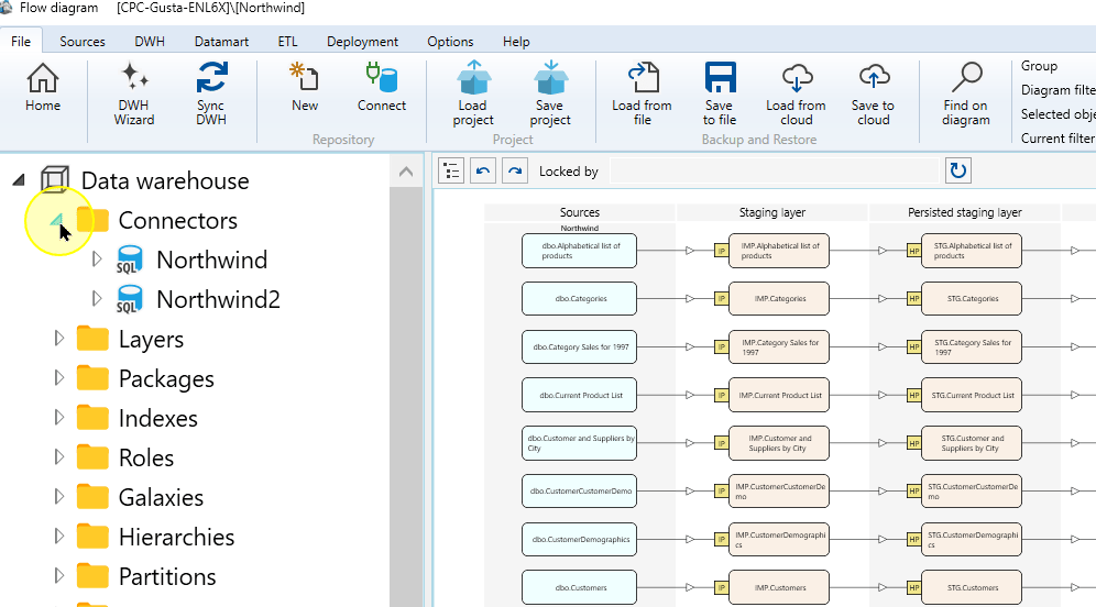 Expand Connectors to locate the source connector