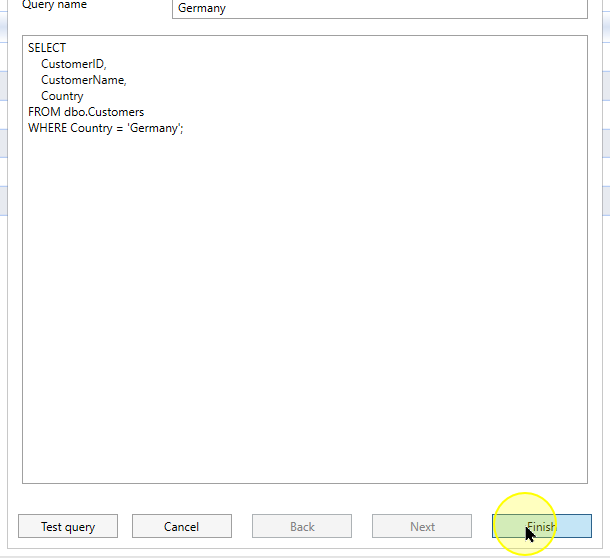 Finish the query-source definition