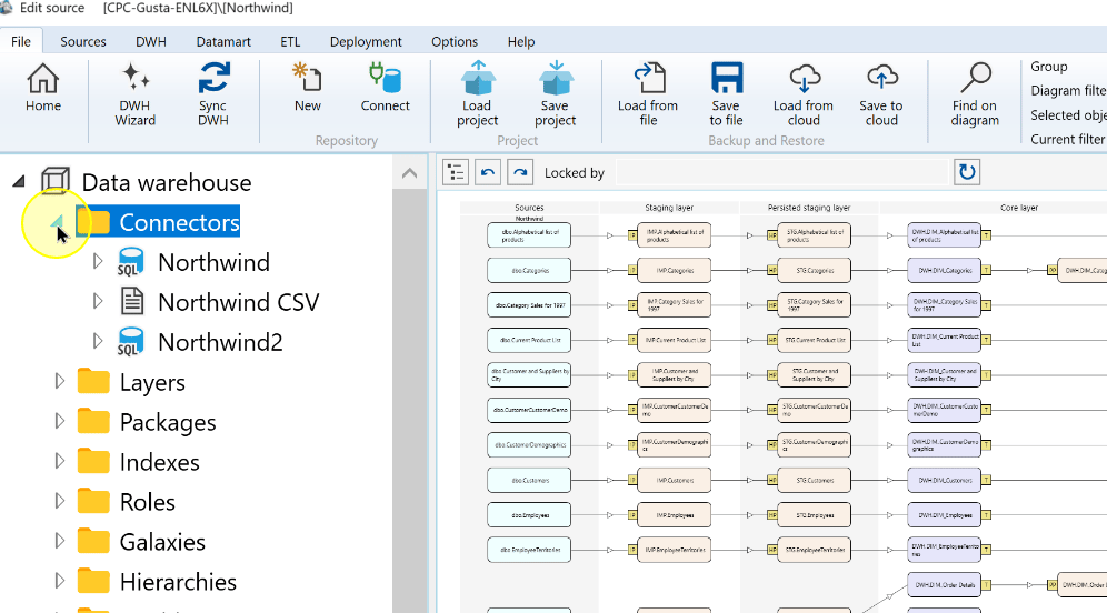 Locate the CSV connector beneath Connectors