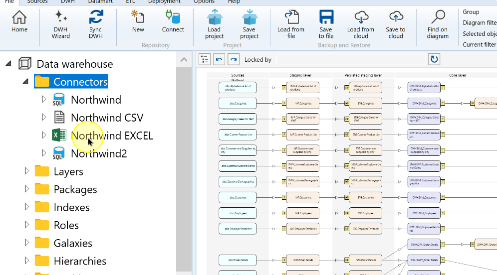 Open the Excel connector context menu