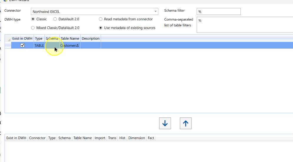 Select the Customers$ source object