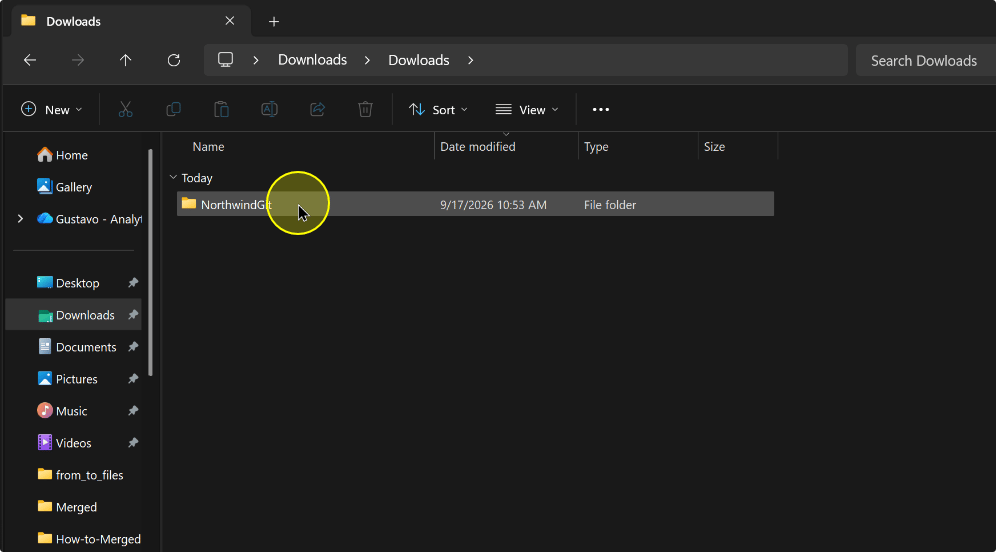 The exported project folder in Windows File Explorer