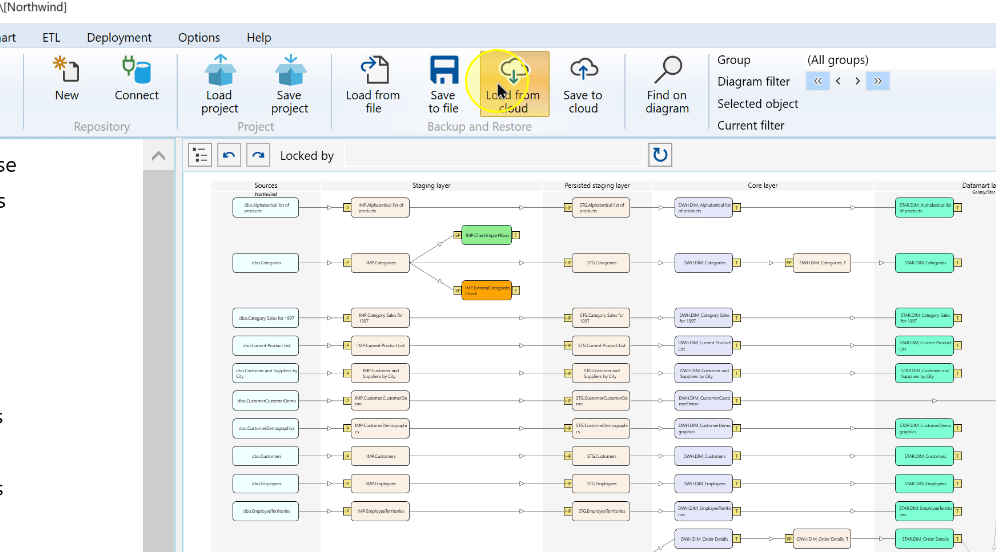 Load workflow: the Load from cloud command on the File ribbon