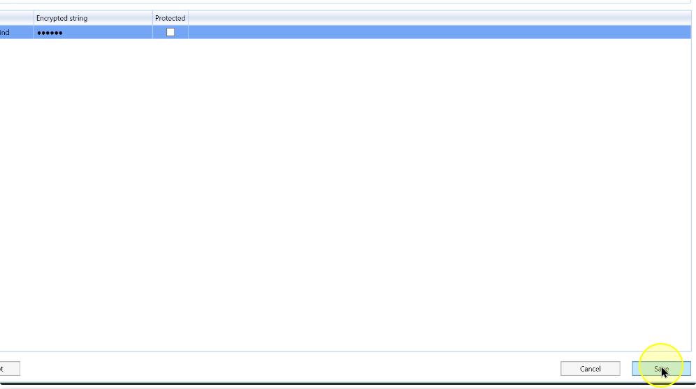 Save the edited encrypted-string entry