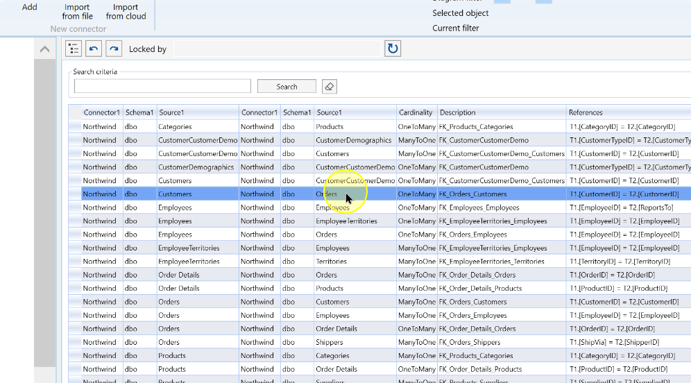 The source-reference list includes a Customers-to-Orders reference
