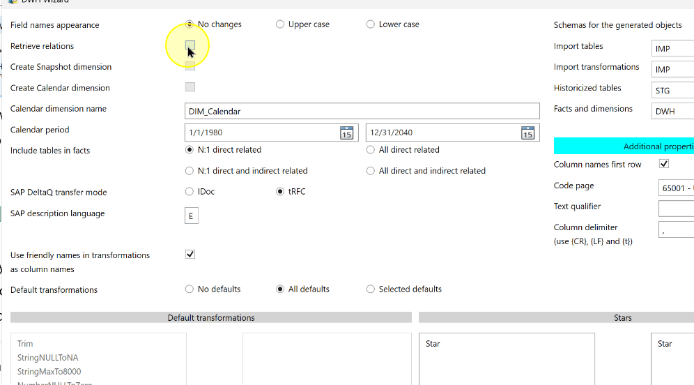 Review the remaining generation options before finishing