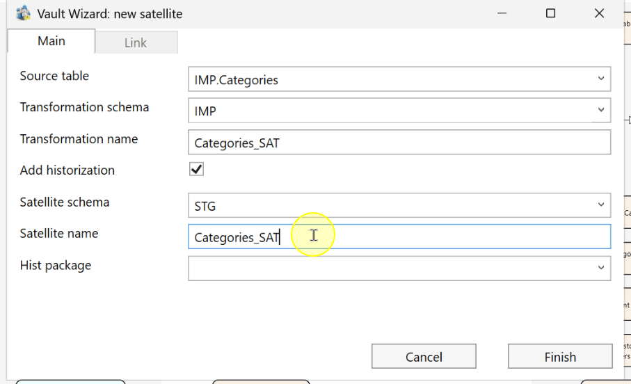Set the satellite name