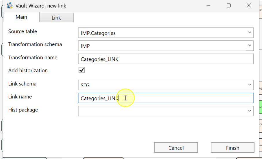 Set the link name