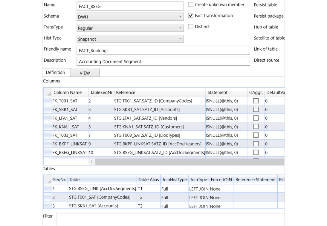 Analytics Creator Data Vault 2.0 mixed approach