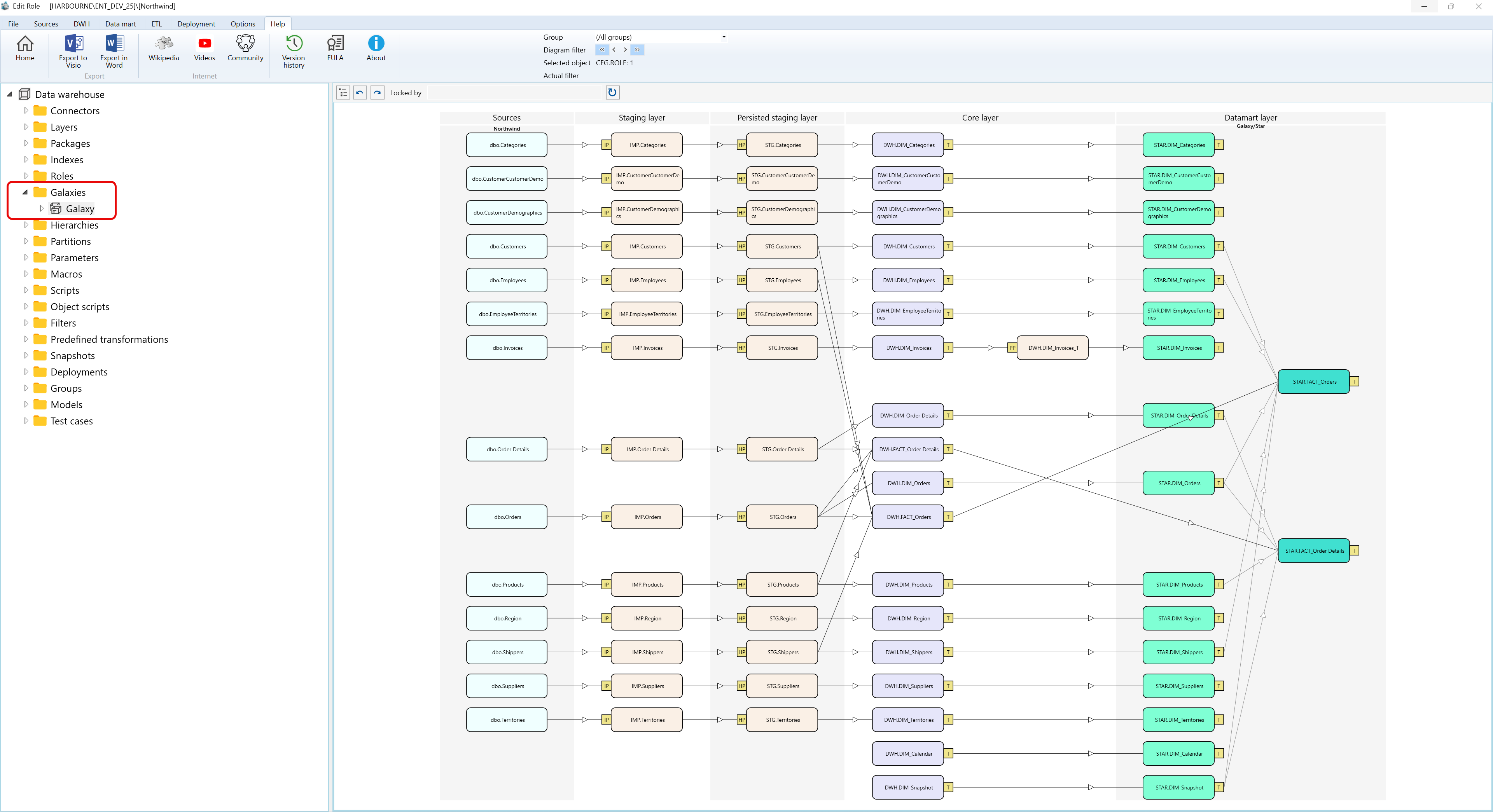 User Interface - Navigation tree - Galaxies screen overview
