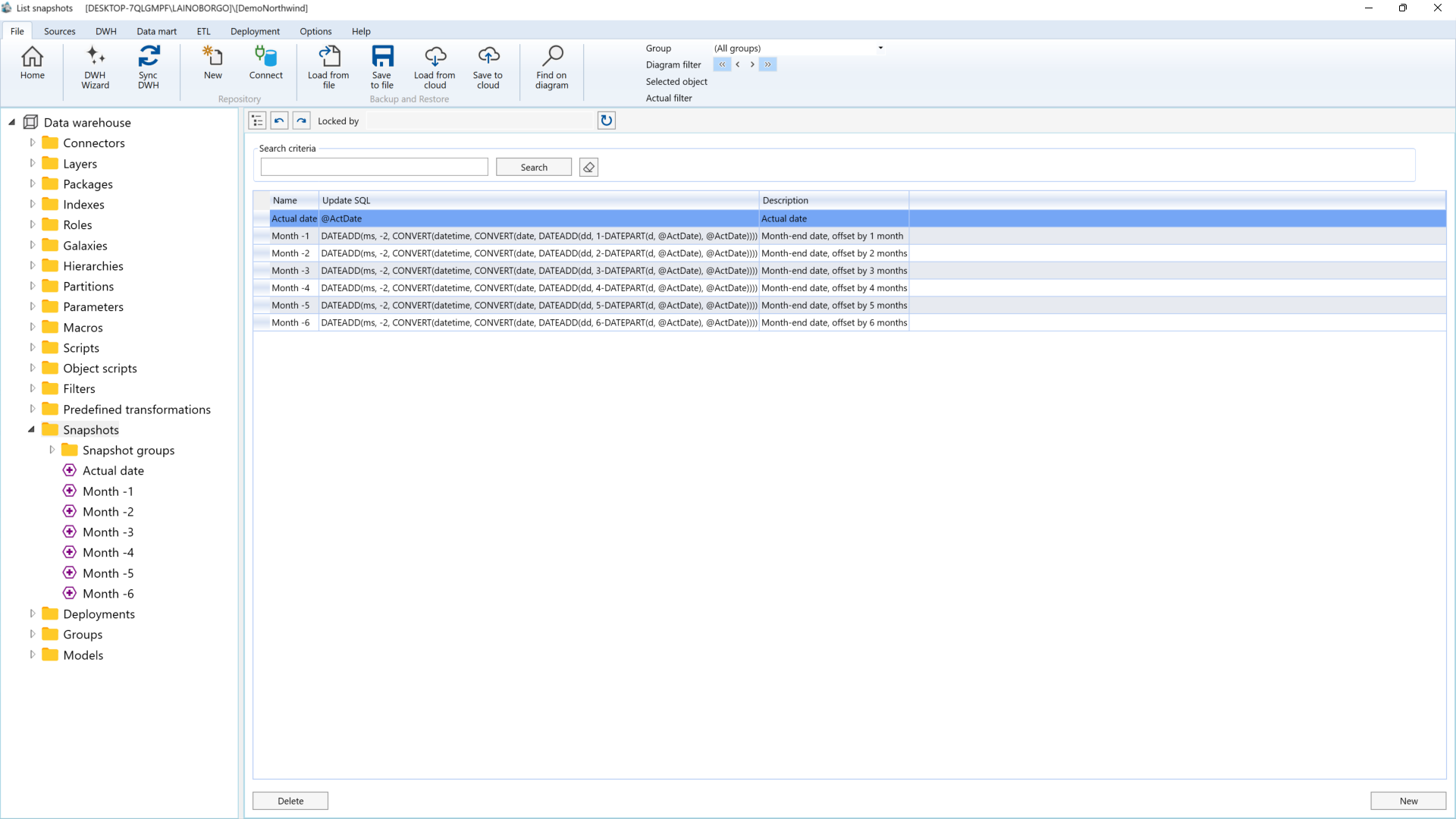 AnalyticsCreator Predefined Transformation