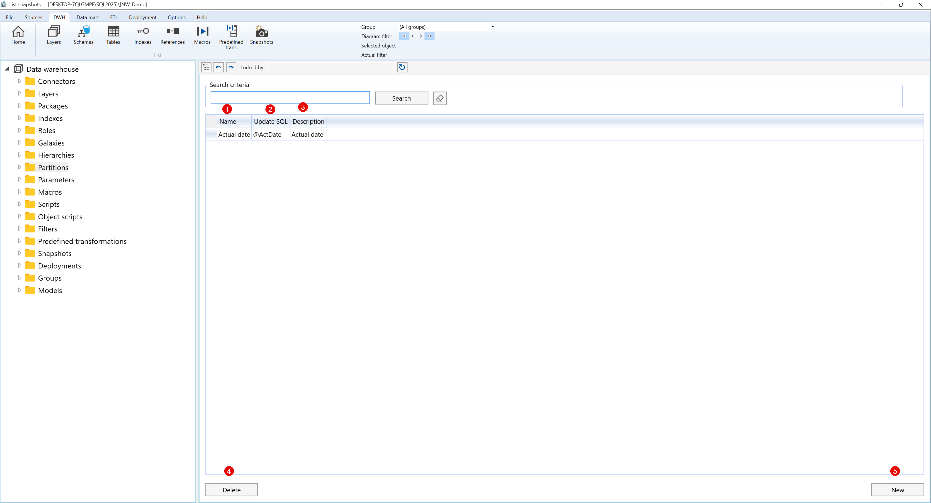 Snapshots List