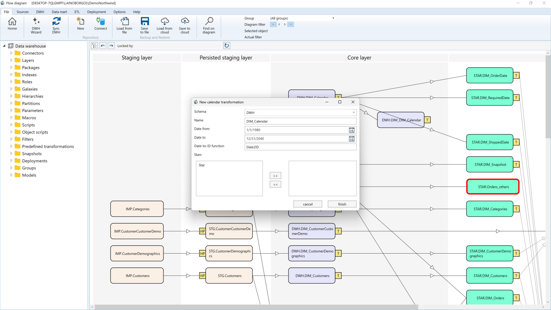 AnalyticsCreator Calendar Transformation