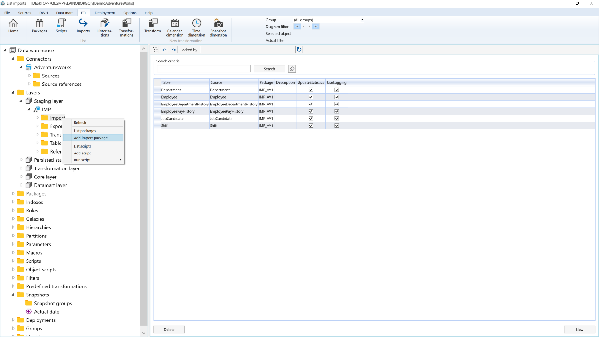 Import Wizard - From Import Layer
