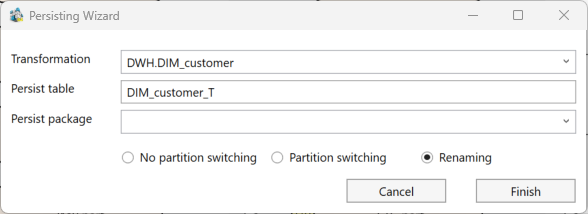 AnalyticsCreator Persisting Wizard Options