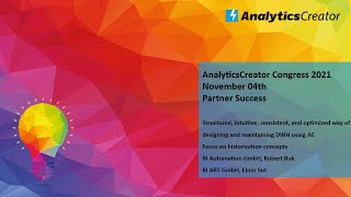 AnalyticsCreator Congress 2021-detailed demo case- customer in the construction engineering industry
