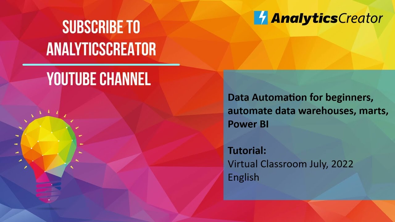 Data Automation for beginners, automate data warehouses, marts, Power BI